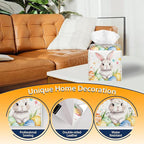 Tissue Box Cover Square, Cute Easter Rabbit and Eggs Tissue Box Holder - Image 4