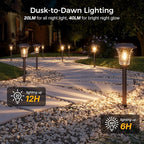 XMCOSY+ Solar Lights Outdoor Waterproof, 6 Pack Metal Glass Solar Pathway Lights - Image 2