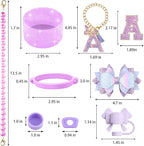 9PCS Purple for Stanley Cup Accessories Set Bling Initials Bow Charms for - Image 3