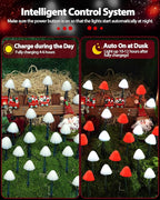 OZS 2PK 32LED 55FT Red and White Christmas Decorations Mushroom Solar Lights - Image 5