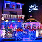 JMEXSUSS 600 LED Blue Solar Christmas Lights, 206.7ft Blue Christmas Lights - Image 4