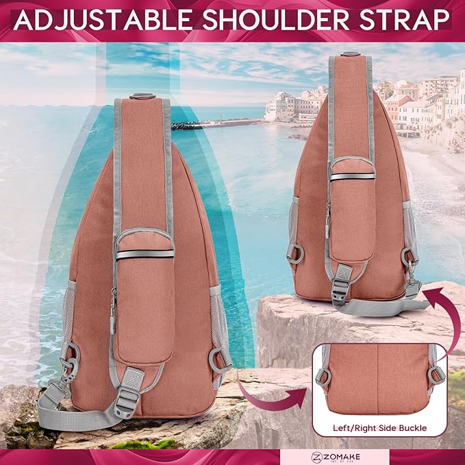 ZOMAKE Sling Bag, Small Crossbody Sling Backpack, Water Resistant Shoulder - Image 6