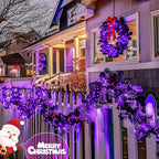 JMEXSUSS 2 Pack Solar Fairy Lights Outdoor, 33ft 100 LED Purple Christmas Lights - Image 3