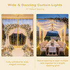 JMEXSUSS 600 LED Curtain Lights Outdoor, 9.5ft x 19.6ft Window Hanging Lights - Image 7