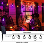 iBaycon Solar Halloween Lights, 42Ft 15 LED Bulbs Flickering Flame String Light - Image 3