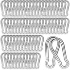 200PCS 2.36'' Spring Snap Hook, M6 1/4Inch Galvanized Silver Steel Carabiner by HANDRERLEE