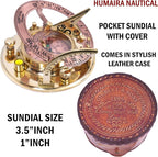 Humaira Nautical Vintage Brass Sundial Compass - Image 3