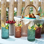 Khen Hobnail Beaded Highball Drinking Tumbler Glasses | Set of 6 | Color - Image 4