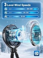 Misting Stroller Fan, 6000mAh Battery Operated Portable Fan - Image 5