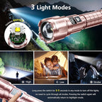 WdtPro LED Rechargeable Flashlight 2 Pack, Super Bright Zoomable 6000 Lumens - Image 3