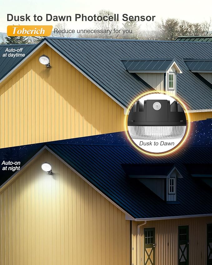 toberich LED Barn Light 2 Packs, 150W 20000LM Yard Area Lights Dusk to Dawn - Image 3