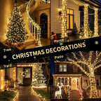 JMEXSUSS 200 LED String Lights Indoor Outdoor Clear Wire, Connectable Warm - Image 7