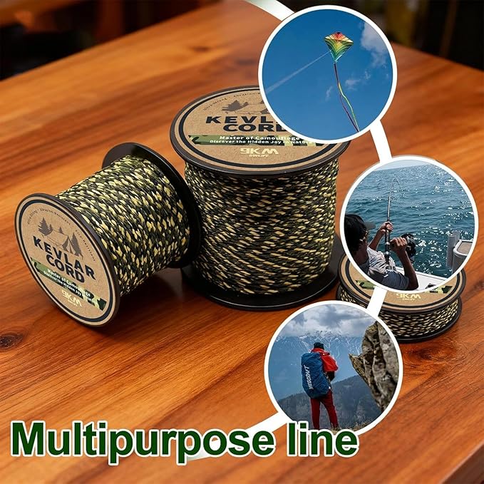 9KM DWLIFE Kevlar Cord – Camo Kevlar Line Ultra-Strong, Lightweight & - Image 7