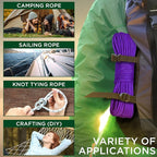TECEUM Rope – 90 Feet x 3/8 Inch – Purple – Strong All-Purpose Utility Rope – - Image 5