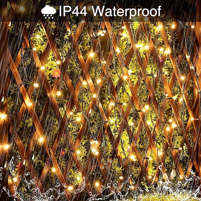 JMEXSUSS 300 LED Warm White Christmas Lights Outdoor Waterproof, 8 Modes Green - Image 7