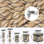 Paracord Rope 550 lb - 1000ft 5/32" Parachute Cord 4MM 7-Strand para Cord - - Image 5