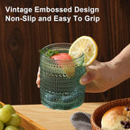 ZMOWIPDL Vintage Glassware Drinking Glasses Set of 12, Light Blue 12oz & 15oz - Image 5