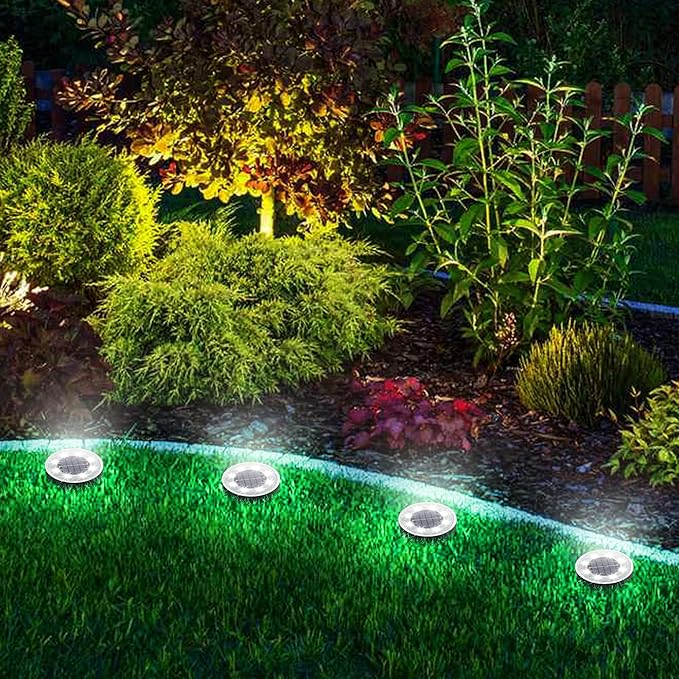 Joomer Solar Ground Lights, 8 Pack 8 LED Solar Lights Outdoor Waterproof IP68 - Image 6