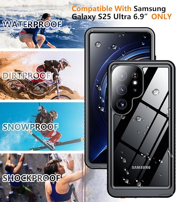 Temdan Designed for Samsung Galaxy S25 Ultra Case Waterproof, Built-in Lens & - Image 2