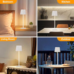 LUTEC 4 Pack Cordless Table Lamp, 6000mAh Rechargeable Battery Operated Desk - Image 6
