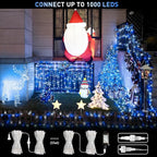 JMEXSUSS Blue and White String Lights Outdoor Indoor, 200 LED Christmas String - Image 3