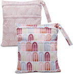 2pcs Cloth Diaper Wet Dry Bags Waterproof Reusable by Welcometoeaxin