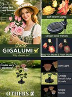 GIGALUMI Solar Lights Outdoor for Garden Decor, 3 Pack Solar Flower Lights - Image 2