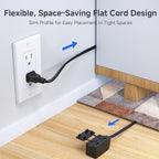 Cable Matters 2-Pack 16 AWG 2 Prong Short Extension Cord 3 ft, 13A 3-Outlet - Image 3
