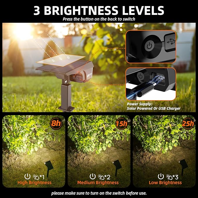 LEREKAM Solar Spot Lights Outdoor, IP65 Waterproof 40 LEDs Landscape Spotlights - Image 4