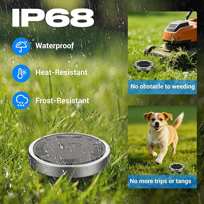 Peasur Solar Ground Lights Outdoor, 18 Pack Flat Solar Powered Disc Lights - Image 3