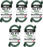 Iron Forge Cable 5 Pack Weatherproof 10 Ft Outdoor Extension Cord by IronForgeCable