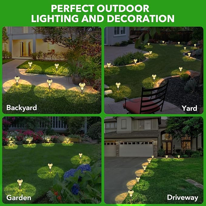 Benany Solar Lights Outdoor, 8 Pack Mushroom Lights Outside Waterproof - Image 7