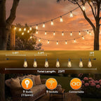 GPATIO Outdoor String Lights, 25FT Shatterproof Patio Lights, IP65 Waterproof - Image 6