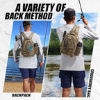 Piscifun Fishing Backpack with Rod Holder, Lightweight Sling Bag Storge Gear - Image 2