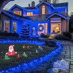 JMEXSUSS 600 LED Blue Solar Christmas Lights, 206.7ft Blue Christmas Lights - Image 2