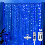 Brightown 300 LED Blue Fairy Curtain Lights, 9.8ft x 9.8ft String Lights by Brightown
