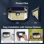 TECKNET 231 LED Solar Motion Lights Outdoor Waterproof, 8 Pack 300° Angle & 3 - Image 7