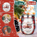 Christmas Wine Tumbler 12 oz Christmas Stainless Steel Wine Glass - Image 2