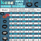 KEZE 24 Sizes Plumbing Washers Assorted Kit 165 PCS Garden Hose Washer Rubber - Image 2