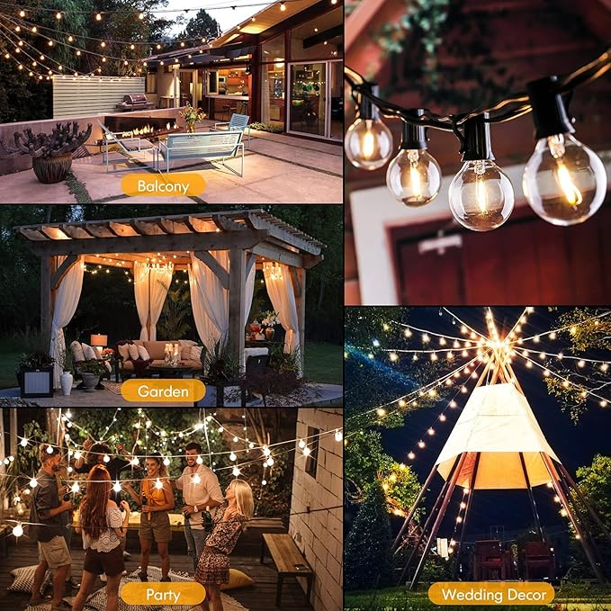 Brightever Outdoor String Light 150FT, Waterproof Dimmable Patio Lights - Image 7