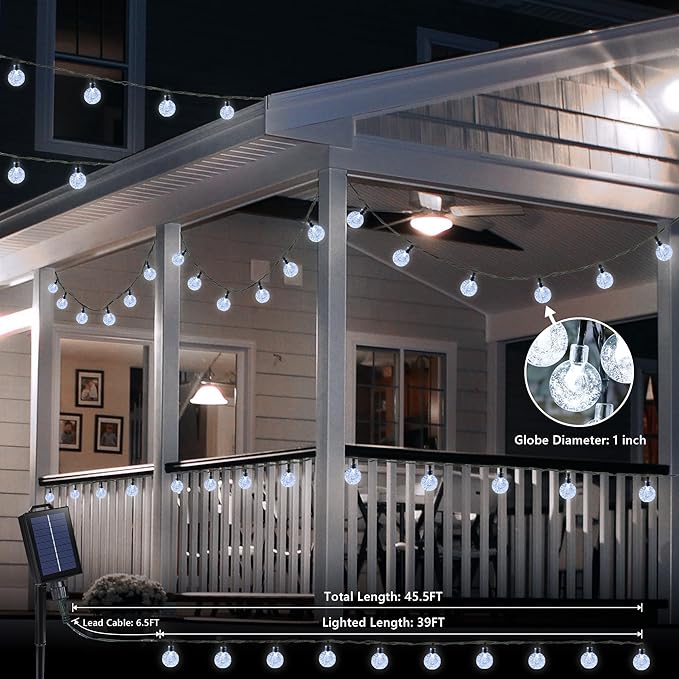 Joomer Solar Powered String Lights Waterproof, 39FT 60 LED Outdoor Solar String - Image 7