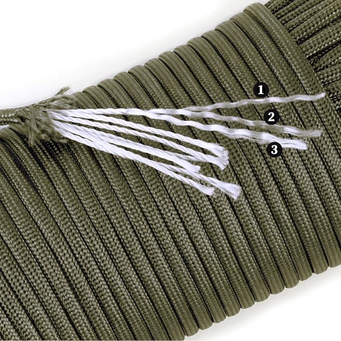 Reflective Paracord 550 lb, 7 Strand Paracord Rope 100ft 4mm, Nylon Parachute - Image 2
