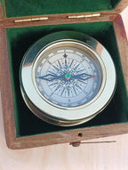 Vintage Brass Compass with Wooden Box – Antique Navigation Compass - Image 9