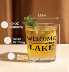 Nogrit Lake House Decor Gifts Whiskey Glasses 10 Oz, Welcome to the Lake - Image 2