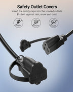 DEWENWILS Outdoor Extension Cord 1 to 3 Splitter, Total 52FT, 13A 125V 1625W - Image 9