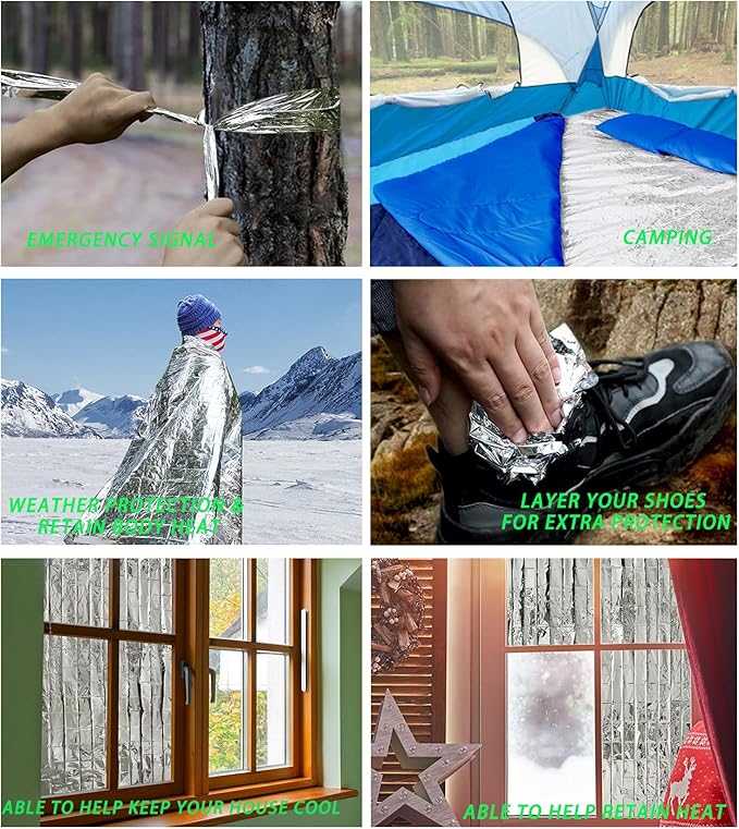 Polyethylene Mylar Silver Emergency Foil Thermal Blanket, 210 x 160 cm - Image 6