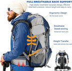 Loowoko 50L Hiking Backpack, Waterproof Camping Essentials Bag - Image 3
