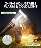 BITPOTT Bright Solar Lights Outdoor 6 Pack, 2-in-1 Warm&Cool Solar Pathway - Image 2