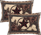 Western Texas Star Throw Pillow Covers Set of 2 Queen Size Rustic Vintage by Unknown