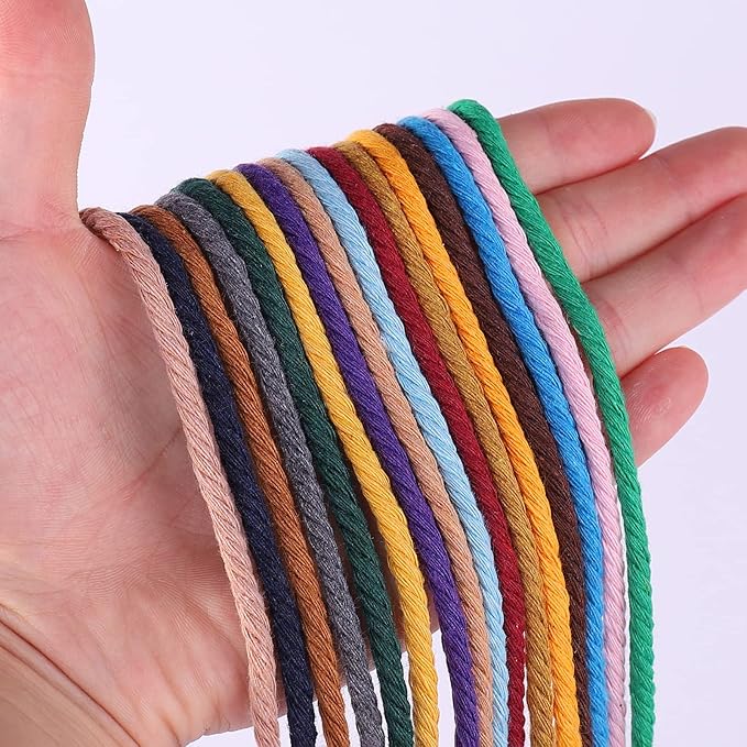 Avocado Green Macrame Cord 4mm x 109Yards, Colored Cotton Rope Craft Cord - Image 2